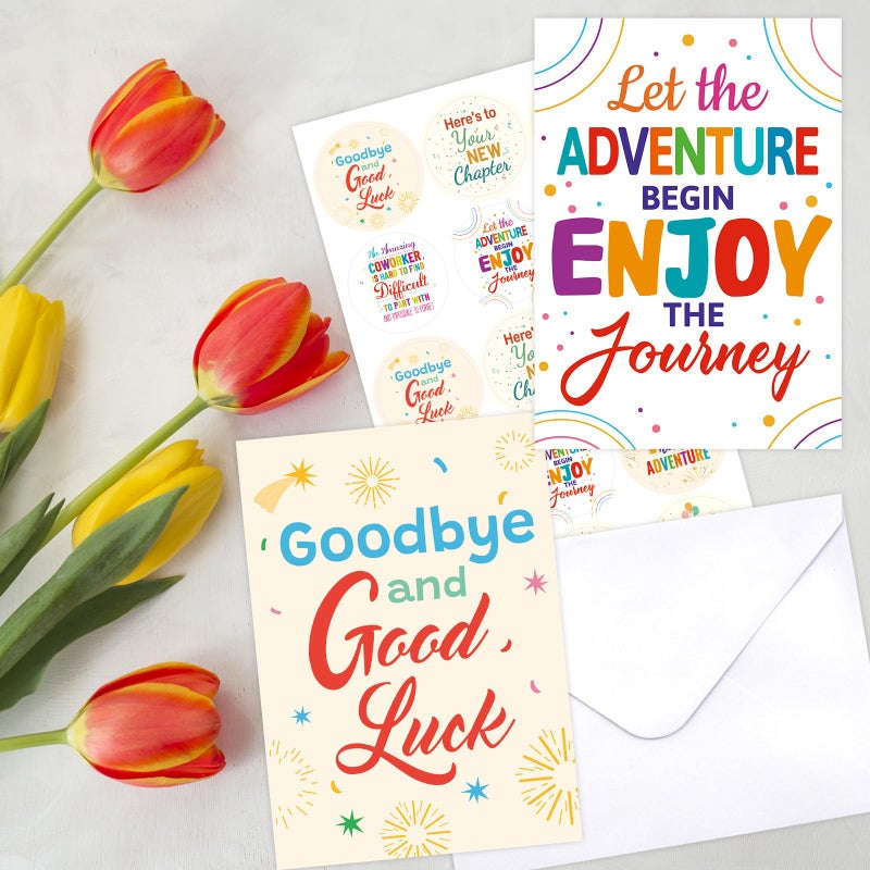 Fancy Land Farewell Cards for Coworker Going Away Goodbye Card Bulk for Office Colleague Retirement Leaving Supplies 12Pcs - Image 5